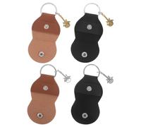 MUELODSIC 4pcs Guitar Pick Holder Case with Keyring Portable PU Pick Storage Bag for Bass Mandolin Acoustic Guitar Lightweight Reusable Plectrum Organizer for Musicians The Go