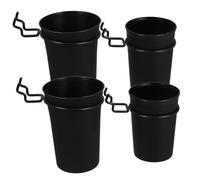MUELODSIC 4pcs Peg Board Organizer Bins Plastic and Steel Tool Parts Boxes for Screws Bolts Drill Bit Storage Garage Wall Mounted Wrench Holders
