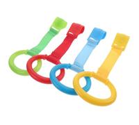 MUELODSIC 4pcs Pull Rings for Crib and Playpen Smooth Surface Learning Standing Handles Walking Assist Tools for Pull-up and Strength Training