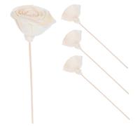 MUELODSIC 4pcs Rattan Aromatherapy Stick Diffuser Refill Replacement for Aroma Fragrance Faux Flowers Realistic Fake Flowers Rattan Sticks Roses Artificial Wood Beige