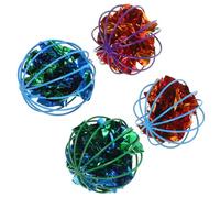 MUELODSIC 4pcs Reusable Crinkle Paper Balls Cat for Indoor Cats Interactive Teething Supplies Tear-resistant Pet Play Balls for Kitten Exercise and Mood Relief Colorful Fun