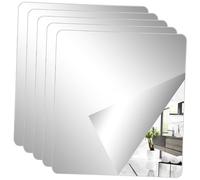 MUELODSIC 4Pcs Self-adhesive Mirror Tiles Flexible Acrylic Stickers for Wall Decor Easy Peel and Stick Installation for Bathroom Bedroom Nursery and Home Gym
