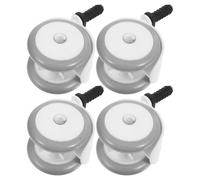 MUELODSIC 4pcs Stroller Wheel Replacement Silent Swivel Casters for Baby Pram and Toddler Walker, Wear-Resistant Grey Wheels with Detachable Stem for Smooth Maneuvering