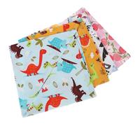 MUELODSIC 4Pcs Summer Pet Bandana with Peach and Dinosaur Patterns Decorative Triangle Scarves for Dogs Easy to Wear Pet Collar Accessories for Parties and Photo Shoots