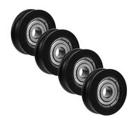 MUELODSIC 4pcs U-Type Groove Sliding Gate Rollers with Nylon-Coated Bearings Pressure Bearing Wheels for Garage Doors Track Doors and Mechanical Equipment Easy Installation