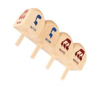 MUELODSIC 4pcs Wooden Spinning Top Dreidel Crafts Spinning Tops Colorful Letter for Hanukkah Tots Large Hanukkah Game Craft Kits Wooden