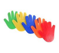 MUELODSIC 5 Pairs Non-slip Hand Shape Floor Markers for Classroom Carpet and Hard Floors Compact Spot Markers for Sports Training Tennis School Activities Mixed Colors