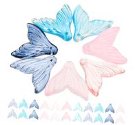 MUELODSIC 50pcs Fish Tail Charms for DIY Jewelry Making Mermaid Tail Pendants for Earrings Necklaces Bracelets Random Color Glass Crystal Accessories for Creative Crafting and Ideas