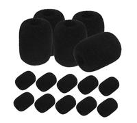 MUELODSIC 50pcs Mini Lapel Microphone Covers High Density Foam Windscreens Noise Reduction for Lavalier Headset Mic Black Clear Sound for Meetings Outdoor Teaching Public Speaking