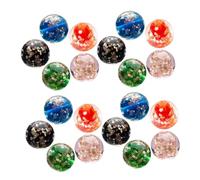 MUELODSIC 50pcs Night Glow Round Glass Beads for DIY Jewelry Making Smooth Glass Charms in Pink Red Green Lake Blue Black Decorative Spacer Beads for Bracelets and Craft Projects