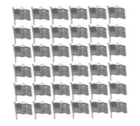 MUELODSIC 50pcs Retro Flag Jewelry DIY Charms Necklace Making Charms Decorative Keychain for Anklets DIY Decor Silver Iron