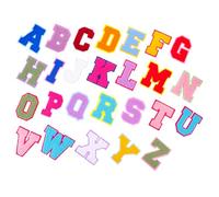 MUELODSIC 52pcs Iron Letter Patches for Clothes Embroidered Alphabet Appliques DIY Crafting for Jackets Bags Hats Shoes