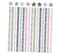 MUELODSIC 540Pcs Star Origami Paper Strips for Folding Paper DIY Handcrafts Decorative Four Leaf Design Easy Fold for School Home and Art Projects