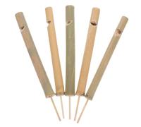 MUELODSIC 5pcs Bamboo Bird Call Flute Set, Outdoor Bird Whistle Instrument for Beginners, Training Whistles Warbler Tongue Design, Portable Music Toy for Teens