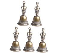 MUELODSIC 5Pcs Brass Handheld Bells Vintage Altar Ritual Bells Keychain Decoration Smooth Edges Sturdy Wear Resistant for Home and Gift