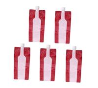 MUELODSIC 5pcs Foldable Portable Wine Pouch with Funnel and Sealing Bottle Lightweight Reusable Wine Container for Travel Outdoor Use