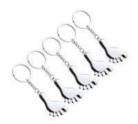 MUELODSIC 5pcs Foot Shaped Keychain Metal Pendant Decorative Keyring Multi-functional Bag Charm with Vivid Finish for Showers Birthdays Weddings and Daily Use