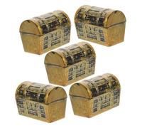MUELODSIC 5pcs Miniature Pirate Treasure Chest Model Small Decorative Mini House Props for Dollhouse Scene DIY Collectors Fish Tank Ornament