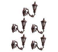 MUELODSIC 5pcs Miniature Wall Lamp Model for DIY Sand Table Decorations Vintage Bronze LED Wall Lights for Dollhouse for Living and Bedroom Ornaments