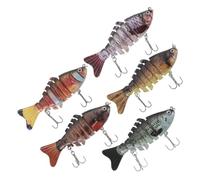 MUELODSIC 5pcs Multi-jointed Hard Swimbait Fishing Lures Realistic Abs Material Dynamic Swimming Action Wear-resistant Artificial Baits for Bass Trout Pike Freshwater Saltwater Angling Gear
