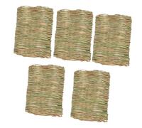 MUELODSIC 5Pcs Natural Grass Woven Mat for Rabbits and Small Animals Soft Bunny Grass Mat Bed for Guinea Pig Chew Foot Protection Bedding for Hamsters and Chinchillas Cage