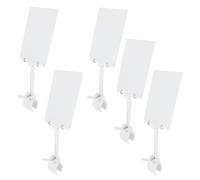 MUELODSIC 5Pcs PVC Waterproof Price Display Stands Set A6 Whiteboard and White Thumb Clip, Writable Price Tag Holders for Supermarket, Fruit Shop, Adjustable Vertical Store Sign Rack