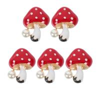 MUELODSIC 5pcs Red Mushroom Car Air Vent Clips Alloy Car Air Freshener Vent Accessories Cute DIY Outlet Charms for Interior Decoration