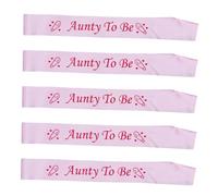 MUELODSIC 5pcs Shower Party Sashes for Women Soft Cloth Etiquette Belts in Pink Comfortable Long-wear Sashes for Birthday Celebration and Photo Props