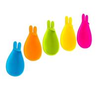 MUELODSIC 5Pcs Silicone Rabbit Tea Bag Holder Unique Cup Hanger with Spoon Rest Household Tea Supply Food-grade Silicone for Parties and Daily Use