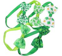 MUELODSIC 5pcs St Patrick's Day Pet Dog Bow Tie Adjustable Collar for Dogs Cats Holiday Accessories