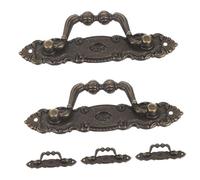MUELODSIC 5pcs Vintage Bronze Drop Drawer Handles with Screws Antique Flushmount Pulls for Wardrobe Cabinet Furniture Smooth Surface Decorative Hardware with Timeless Retro Finish