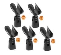MUELODSIC 5Sets Plastic Microphone Clips Microphone Holder for Dynamic and Wireless Microphones Easy Installation Black