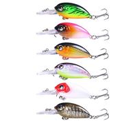 MUELODSIC 6 Pcs Bionic Fishing Lures Set 6cm 5g Minnow Artificial Baits with #10 Hooks for Bass Pike Angling Freshwater Saltwater