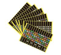 MUELODSIC 6 Sheets Self-adhesive Guitar Fretboard Stickers Color Coded Note Map Decals for Acoustic and Electric Folk Guitars Beginners Music Learning and Decoration