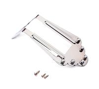 MUELODSIC 6 String Silver String Jazz Guitar Tailpiece with Mounting Screws Adjustable Height Bridge and Trapezoidal Tailgate Design Compatible with Acoustic and Electric Guitars Classic