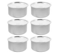 MUELODSIC 6pcs 180ml Silver Aluminum Empty Food Cans with Flat Easy-peel Lids, Refillable Dessert and Cake Storage Tins, Pet Food Sealable Containers for Kitchen and Pantry