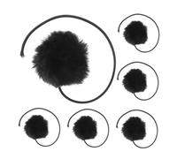 MUELODSIC 6pcs Black Hanging Cat Balls with Bell for Indoor Kittens Soft Plush Replacement for Cat Scratching Post Tree Tower Interactive Multifunctional Play for Exercise and Chase