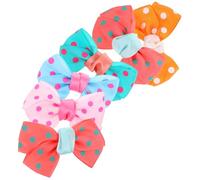 MUELODSIC 6Pcs Bowknot Pet Hair Clips Dot Pattern Bobby Barrettes for Dogs and Puppies Stylish Hair Accessories for Everyday Wear Random Colors Secure Hold Random Color