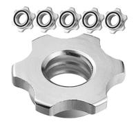 MUELODSIC 6pcs Dumbbell Locking Nuts Anti-slip Self-locking Barbell Hex Nuts for Fitness Equipment Material Compatible with Dumbbell and Barbell Bars
