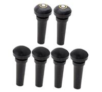 MUELODSIC 6pcs Ebony Violin Tail Endpins Fisheye and Non-fisheye Designs Replacement Pegs for Violin Parts and Accessories for All Brands