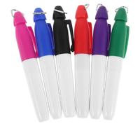 MUELODSIC 6pcs Golf Ball Marking Pen Set with Triangular Keychain Clip Multi-color Golf Line Marker Pens for Accurate Ball Alignment and On-course Marking