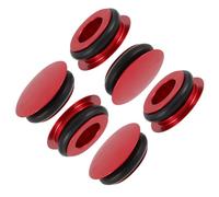MUELODSIC 6pcs Red Aluminum Crankset Dust Caps Bike Crank Protector Cnc Alloy Center Shaft Covers for Mountain and Road Bikes Easy Install