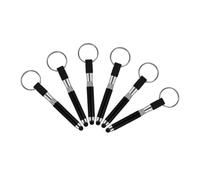 MUELODSIC 6pcs Small Capacitive Stylus Pen Keychain Set for Smartphones and Tablets, Universal Touchscreen Key Pendant in Black, Compact Finger Stylus for Everyday Use