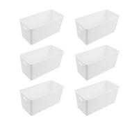 MUELODSIC 6pcs Stackable Plastic Storage Bins with Handles for Efficient Organization, Compact and Narrow Design, Multi-purpose Storage Bins for Office, Organizer Basket and Closet Drawer