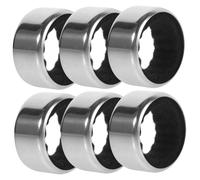 MUELODSIC 6pcs Stainless Steel Wine Drip Stop Collar Rings Elegant Spill Prevention Wine Bottle Accessories Polished Silver Drip Rings