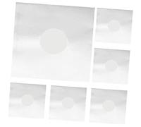 MUELODSIC 6pcs Vinyl Record Inner Sleeves White Kraft Paper with Po Film Double Anti-Static Dustproof Storage Bags for Protecting and Preserving Audio Collections