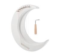 MUELODSIC 7 String String Lyre Harp Crescent Moon Design Portable Wooden String Instrument with Tuning Wrench for Beginners Music Practice and Performance