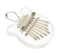 MUELODSIC 8 Keys Thumb Piano with Bear Shape Made of Organic Glass, Easy to Use Finger Piano Instrument to Relieve Stress, Portable Home Kalimba for Beginners and Music Lovers