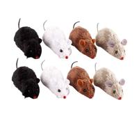 MUELODSIC 8pcs Clockwork Mouse Toy Plush Wind-up Rat Toy Realistic Lifelike Mouse Model Cat Training Interactive Pet for Indoor Cats Random Color
