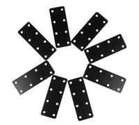 MUELODSIC 8pcs Flat Straight Brace Brackets Mending Plates Thickened Iron Repair Fixing for Furniture Shelves Tables Black